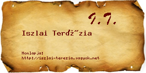 Iszlai Terézia névjegykártya